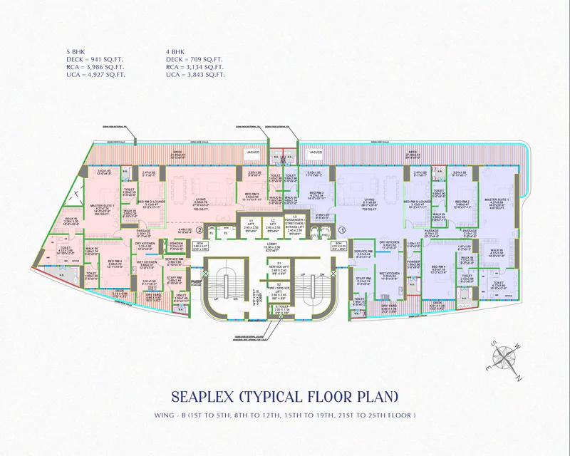 Seaplex Wing B typical floor plan