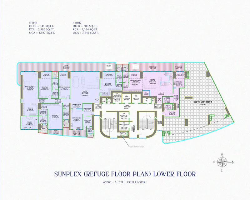 Sunplex Wing A floor plan, lower level